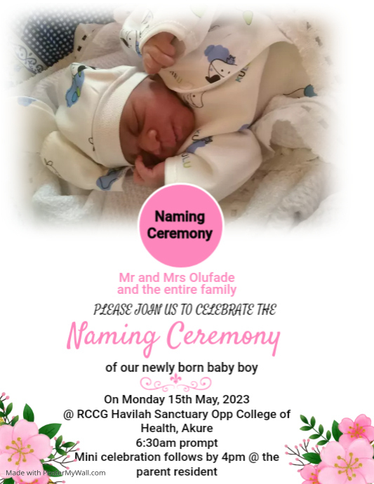 Baby Baptism Flyer Template PosterMyWall