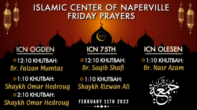 ICN Jumuah Schedule | PosterMyWall ICN Jumuah Schedule | PosterMyWall