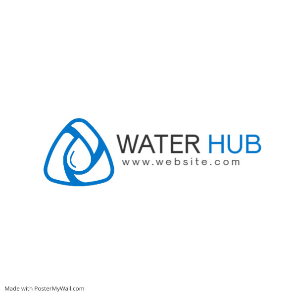 black and bue colors water icon logo