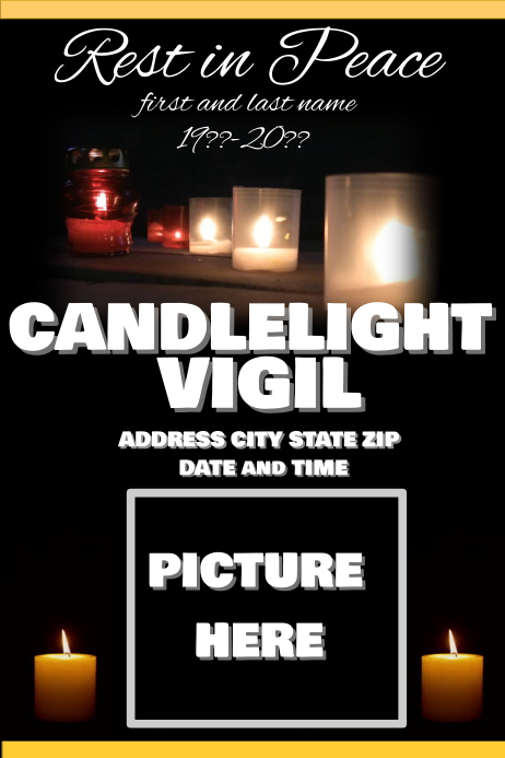 Candlelight Vigil Template Postermywall