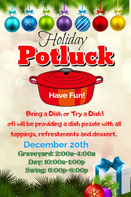 Copy of Holiday Potluck | PosterMyWall