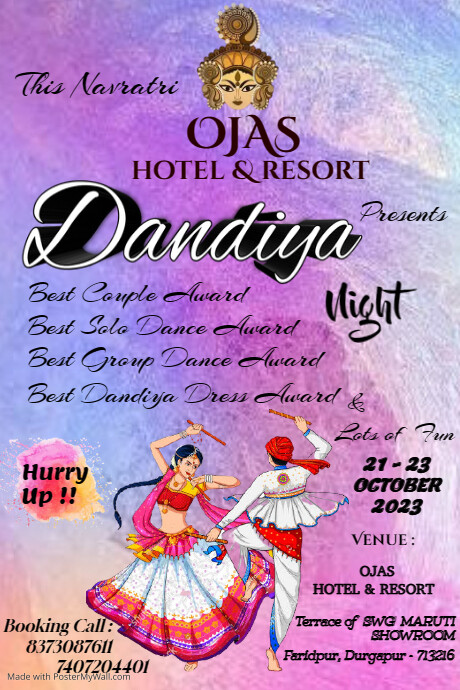 Dandiya contest Poster template