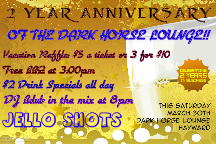 2 yr anniversary party Poster template