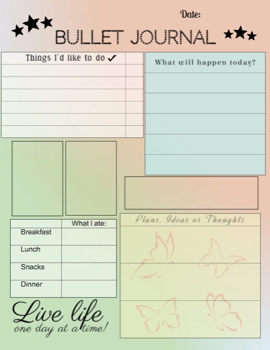 Bullet Journal Leaf template | PosterMyWall