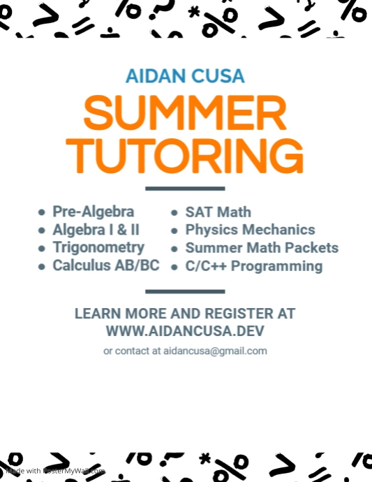 Math Tutoring Flyer | PosterMyWall