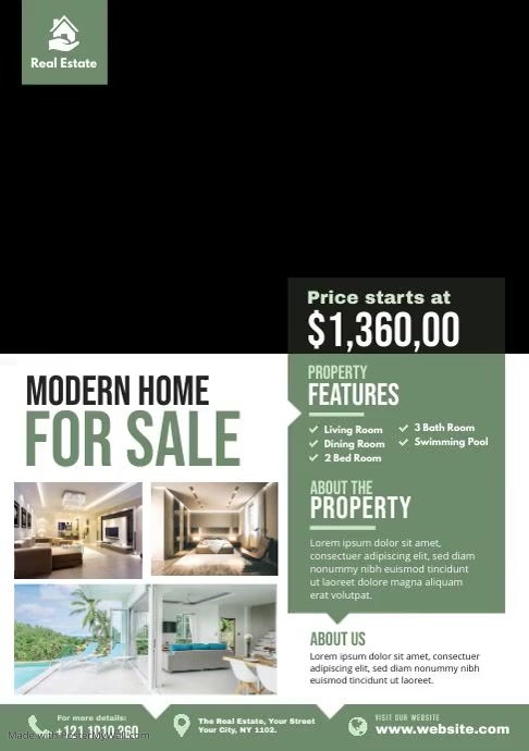 Copia de Real Estate Video Ad A4 template