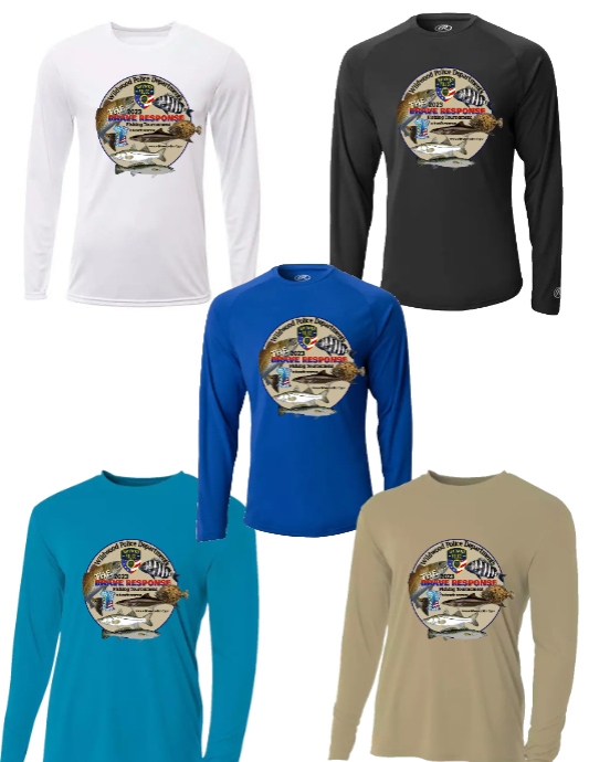 White Dri-Fit Fishing Shirt with emblem (2) | PosterMyWall