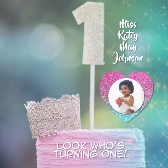 baby's first birthday instagram video Wpis na Instagrama template