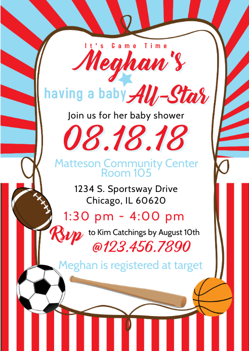 Baby All Star Shower Invite Template Postermywall