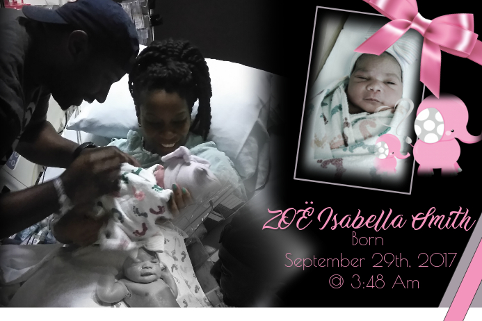 Baby Annoucement Poster template