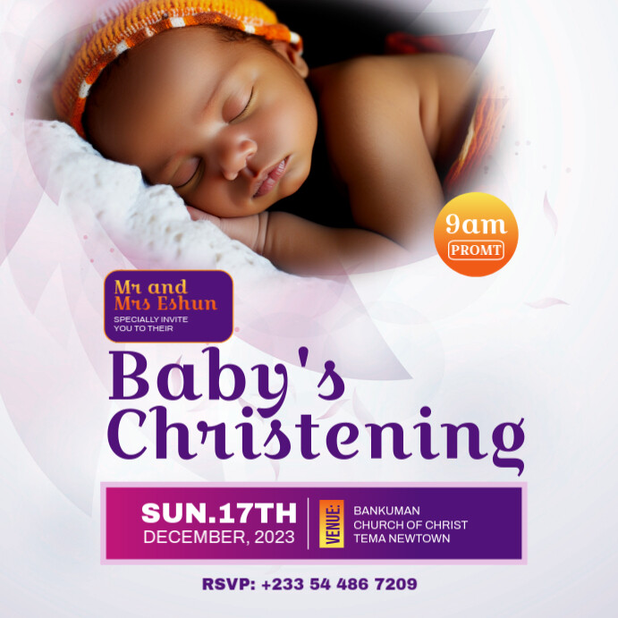 Baby Announcement, Naming Ceremony flyer template