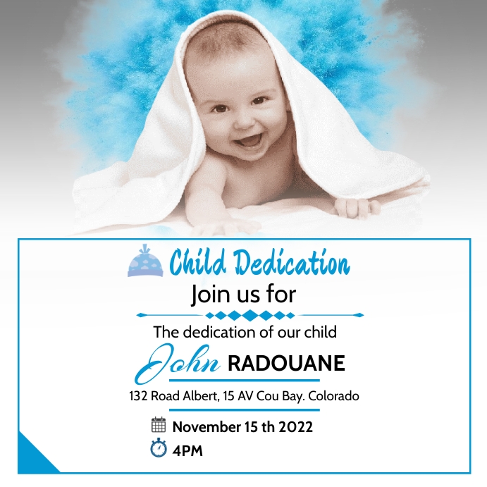 Copy of baby announcement card flyer template PosterMyWall