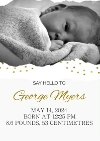 Baby announcement A6 template
