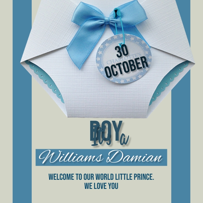 baby announcement Template | PosterMyWall
