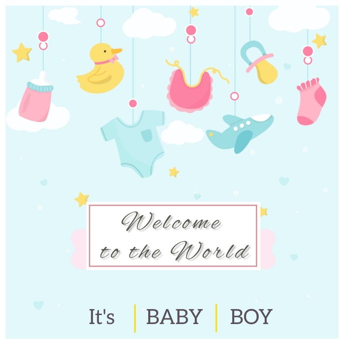 Baby Announcement Instagram Digital card Template PosterMyWall