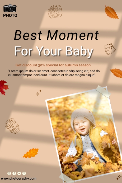 BABY ANNOUNCEMENT POSTER TEMPLATE
