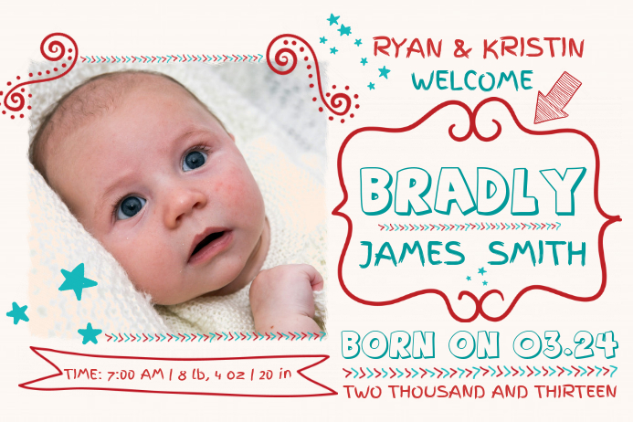 Customize 2 230 Baby Announcement Templates Postermywall