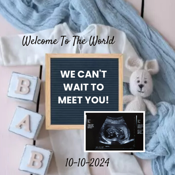 baby announcement template PosterMyWall