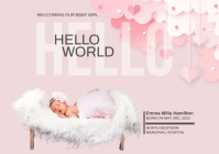 Baby Announcement Template A5