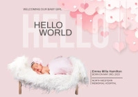 Baby Announcement Template A5