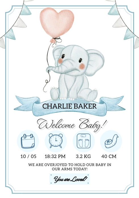 BABY BIRTH CHART DESIGN TEMPLATE | PosterMyWall