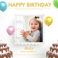Baby Birthday Celebration Квадрат (1 : 1) template