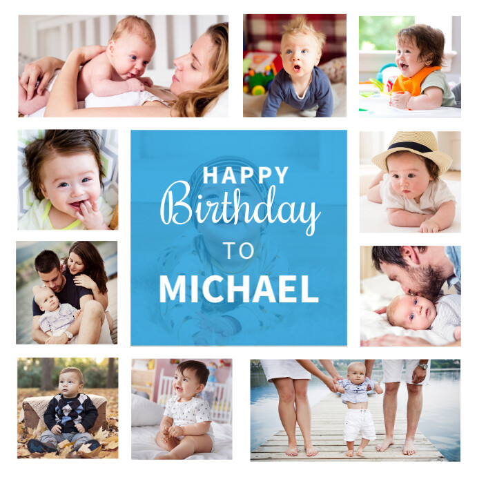 Baby Birthday Collage Template โพสต์บน Instagram