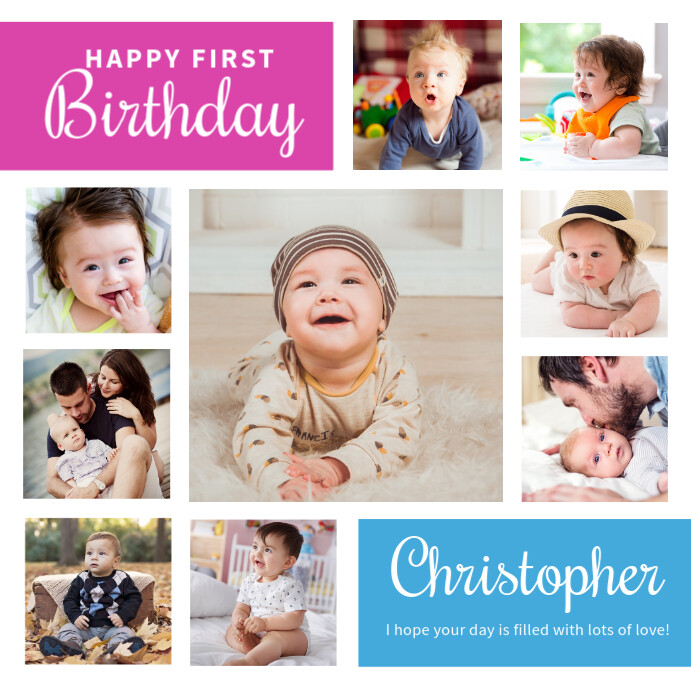 Modele De Collage D Anniversaire De Bebe Template Postermywall Modele De Collage D Anniversaire De Bebe Template Postermywall