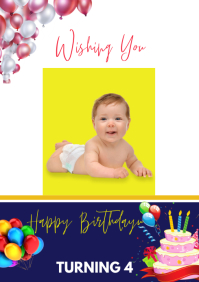 baby birthday A3 template