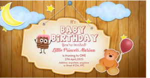 棕色 BIRTHDAY INVITATION Facebook-annonce Template