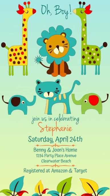 Baby Boy's Shower Invitation Instagram Story template