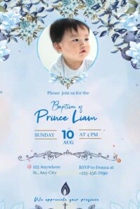 Baby Boy Announcement Poster template