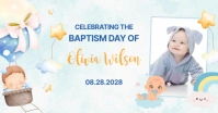Baby Boy Baptism Invitation Immagine condivisa di Facebook template