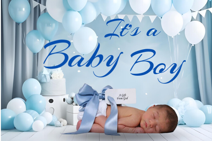 Baby boy Etiket template