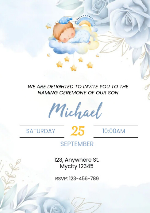 baby boy naming A4 template