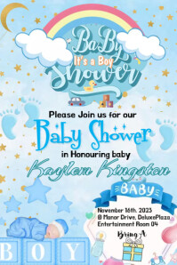 baby boy shower Poster template