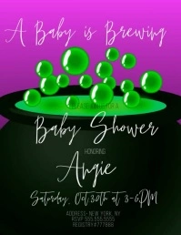 Baby Brewing Witch Baby Shower Invitatations Flyer (Letter pang-US) template