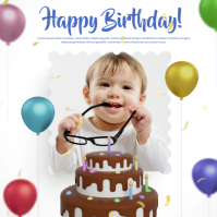 Baby Cake Birthday Party Квадрат (1 : 1) template