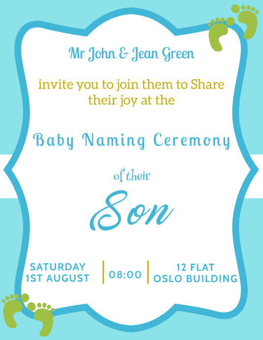 Baby Christening Ceremony Flyer Template PosterMyWall