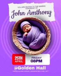Baby christening Instagram Portrait template