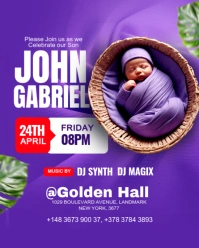 Baby christening / naming ceremony Instagram Portrait template