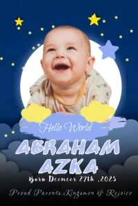 Baby Cristening Invitation Poster template