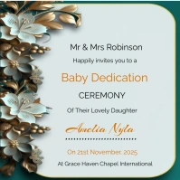 baby dedication ceremony invitation card Instagram Post template
