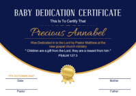 baby dedication certificate A6 template