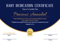 baby dedication certificate A6 template