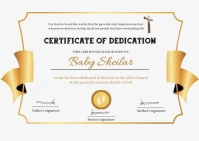 baby dedication certificate A6 template