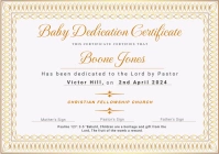 BABY DEDICATION CERTIFICATE A5 template