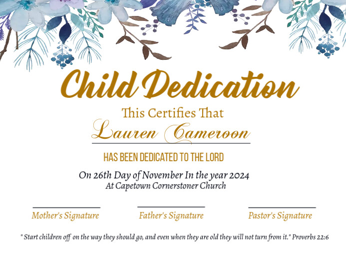 Baby Dedication Certificate Template Baby Dedication Certificate Template