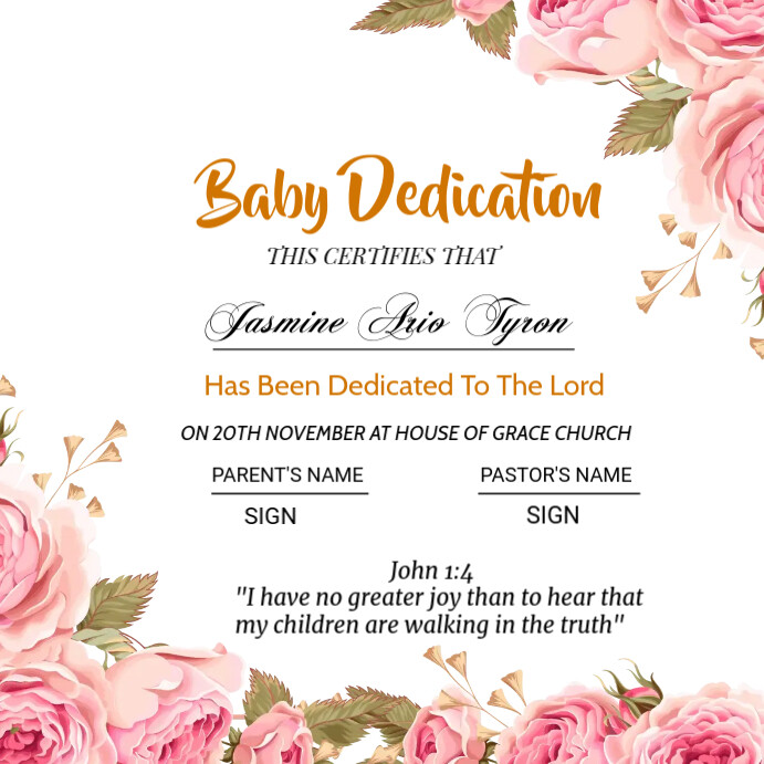 baby dedication certificate poster Template PosterMyWall baby dedication certificate poster Template PosterMyWall