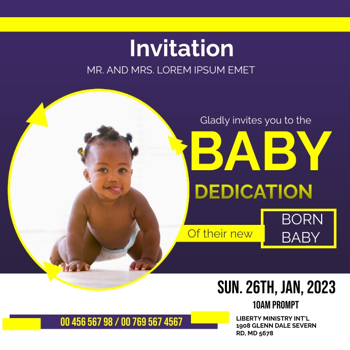 Dedication Posts BABY DEDICATION Template | PosterMyWall